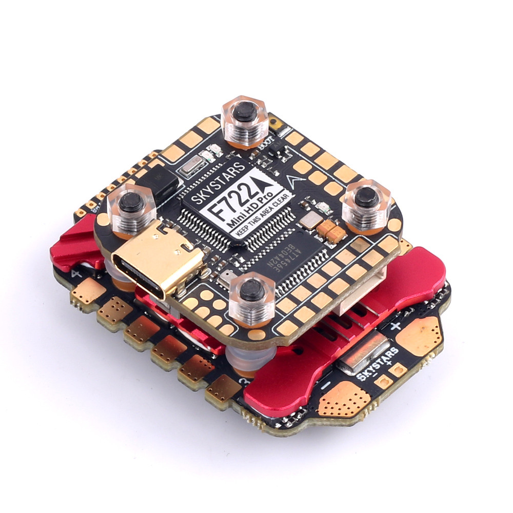 SKYSTARS F722FC MPU6000 &AM32 55A 4IN1 ESC MINI Stack 3-6S Baro Built-in OSD Full Color LED Support