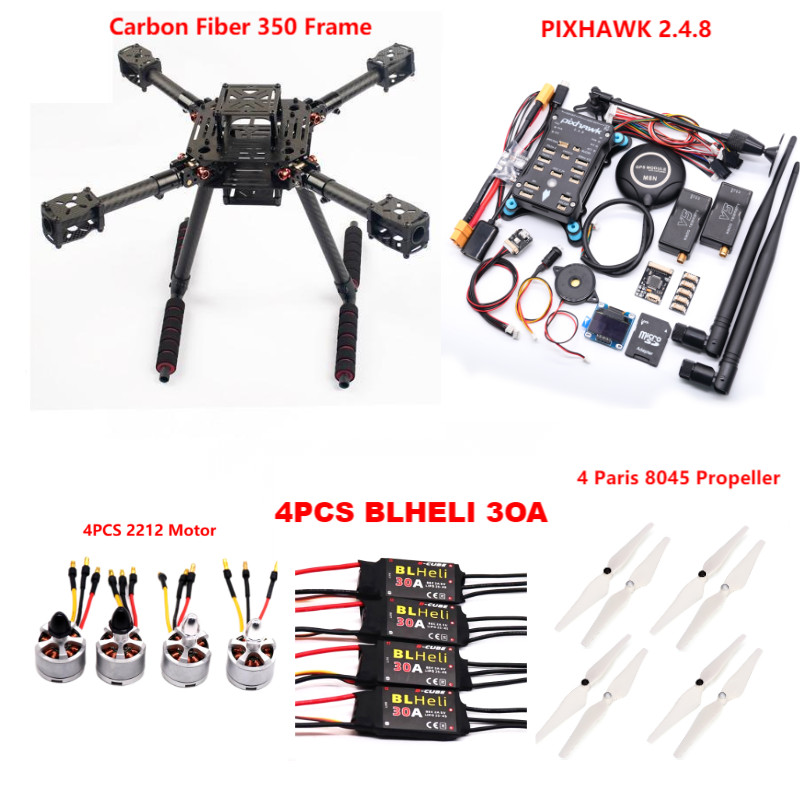 AN PIXHAWK2.4.8 Flight Control Carbon Fiber 350 Frame Kit Ardupilot 100MW Radio Telemetry Quadcopter