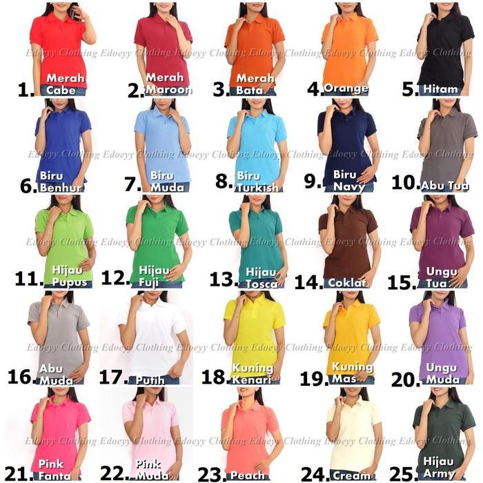 Best Seller Baju Kerah Berkerah Cewek Kaos Polo Wanita Original
