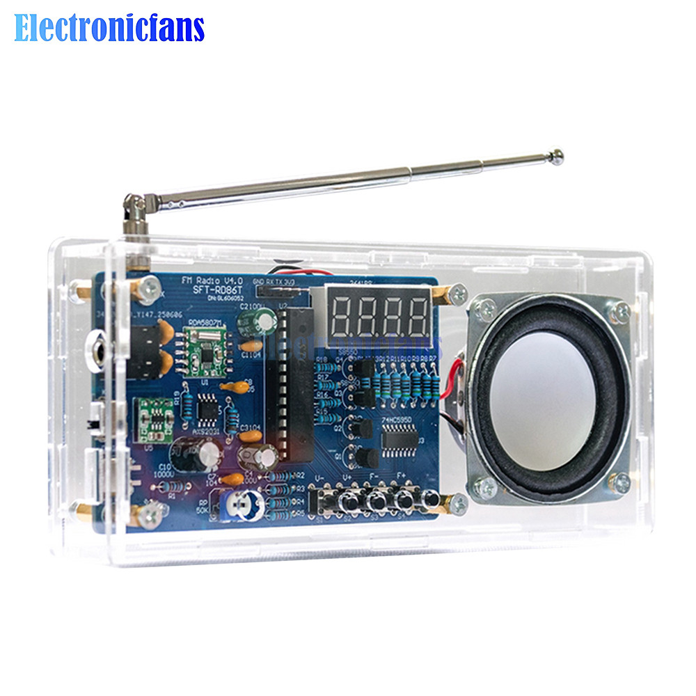 FM Radio Soldering Kit 87.5MHz~108MHZ Digital Display FM Radio Electronic Soldering Learning PCB