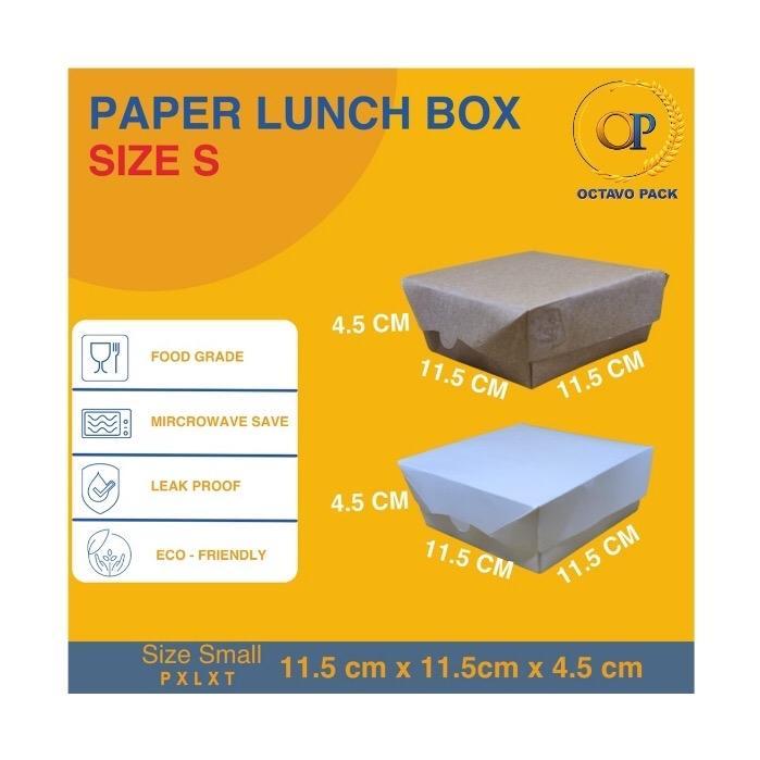 PAPER LUNCH BOX POLOS / PAPER LUNCH BOX BAHAN KRAFT COKLAT SIZE S M L / LUNCH BOX FULL LAMINASI /