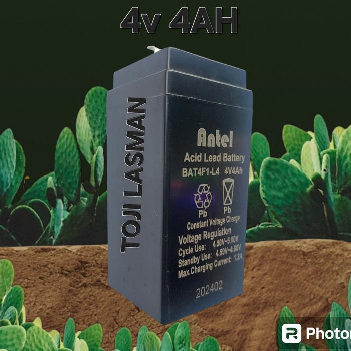 Batu Baterai Aki Kering Carger 4V 4Volt 4000Mah 4 V Volt 4000 Mah