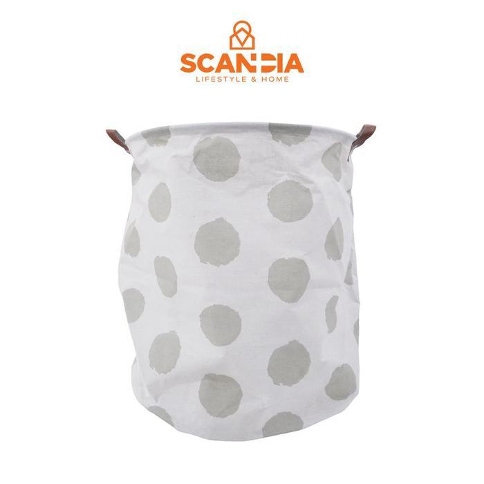 Scandia Lunka Laundry Bag Polkadot Grey - Keranjang Pakaian Keranjang Keranjang Serbaguna Laundry