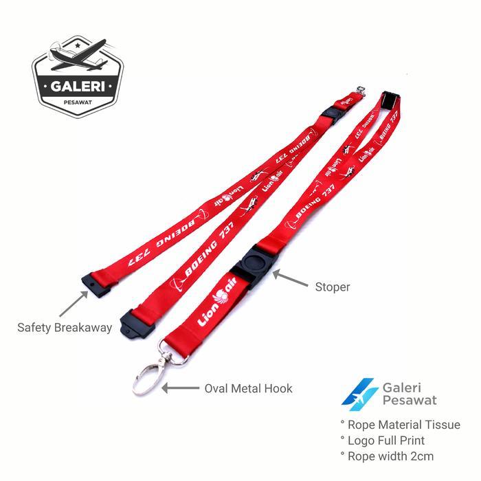 Lanyard Gantungan Tali Id Card Lion Air Merah
