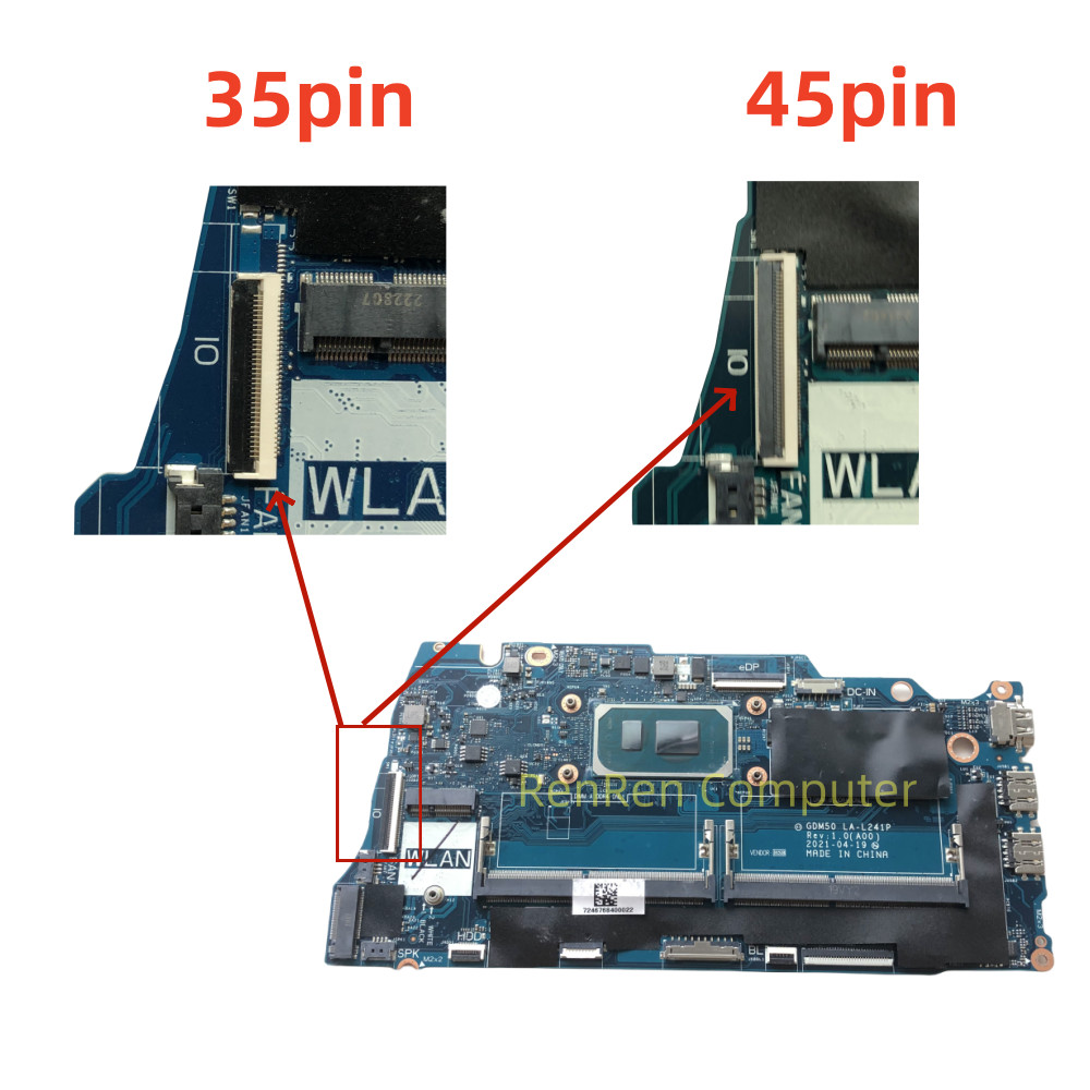 GDM50 LA-L241P For Dell Inspiron 15 3511 Vostro 15 3510 Laptop Motherboard DDR4 With i3/i5/i7-11th