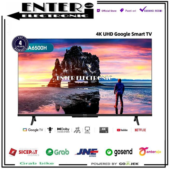 HISENSE TV LED GOOGLE TV 4K 43 50 55 INCH 43A6500H 50A6500H 55A6500H Gratis Ongkir