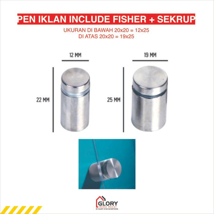 Baut Poster Set 19mm x 25mm + Fisher Sekrup 6mm