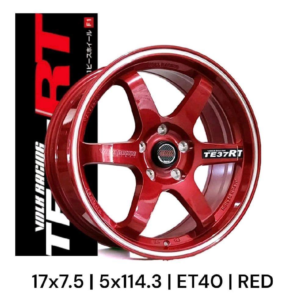 Velg Mobil Racing Volk TE37 RT O Ring 17 Warna Merah ET 40