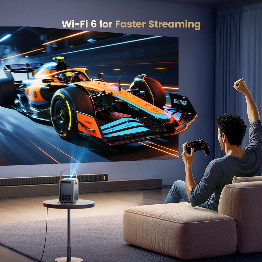 Wimius 600ANSI Mini Projector 4K Laser WiFi6 1080P HD projectors Beam 20W Dolby hy300max Home