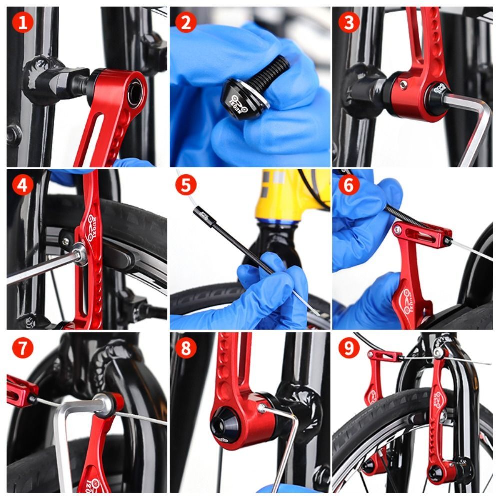 Bike Parts Aluminum Alloy Bike Brake Set Ultralight Practical Cables and Lever Kit Short/Long V