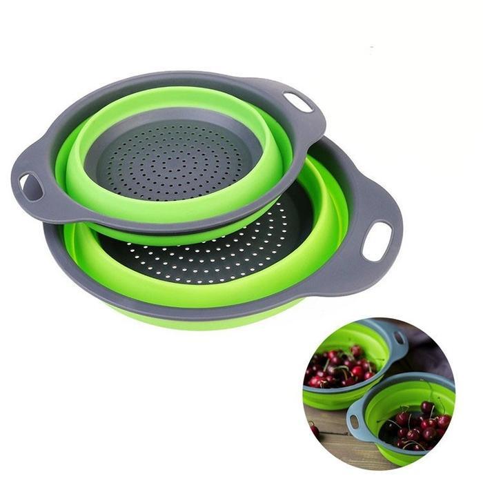 ASLI Baskom Lipat BESAR baskom silicone Tempat Peniris Buah Sn READY STOCK