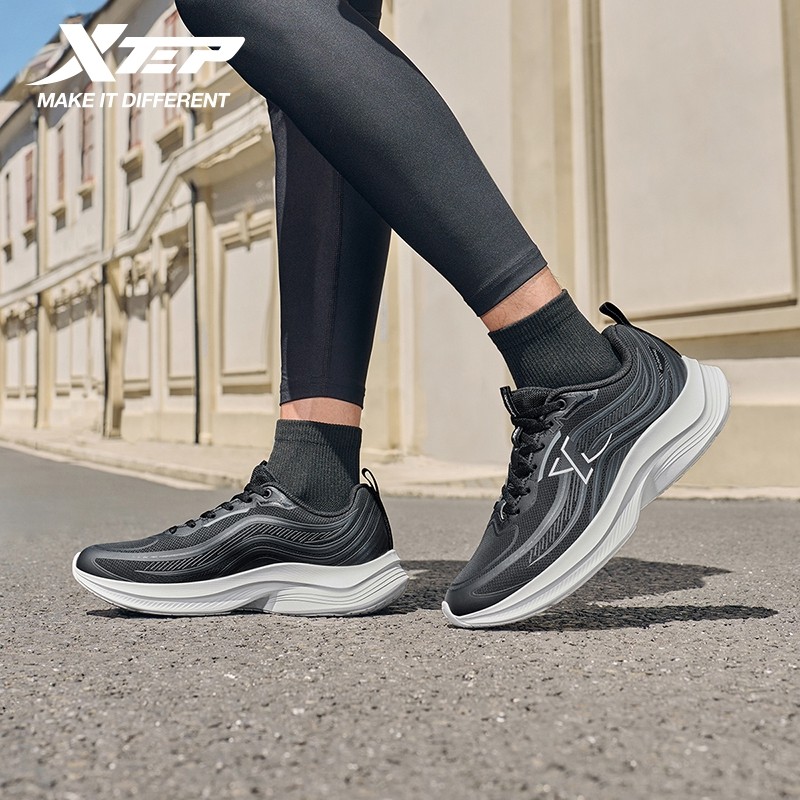 XTEP RUNNING SHOE FOR MEN CUSHION SHOCK ABSORPTION COMFORTABLE SUPPORT LIGHTWEIGHT BREATHABLE