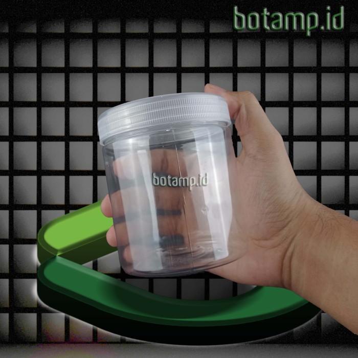 Packing Kardus Gratis Toples Plastik Lucu Tebal Tabung Silinder Tempat Kue Kering Nastar 600 Ml Isi