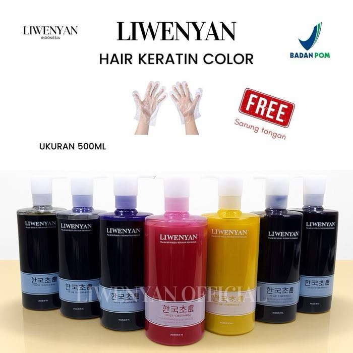 Bpom Liwenyan Shampoo Keratin Colors Original / Harus Bleaching/ Pewarna Rambut Serta Merawat Rambut