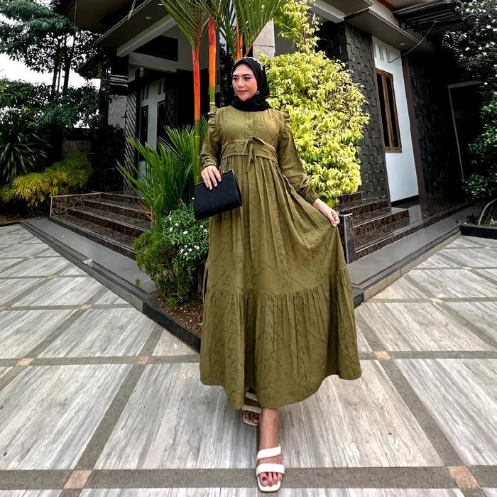Midi Dress Crespo Bordir Jasmine Pasti Promo