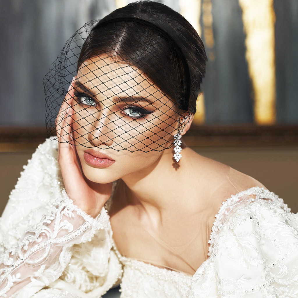 Veil Headband Birdcage Flapper Wedding Veil Bridal Short Mesh Fascinator Headpiece Tea Party Hair