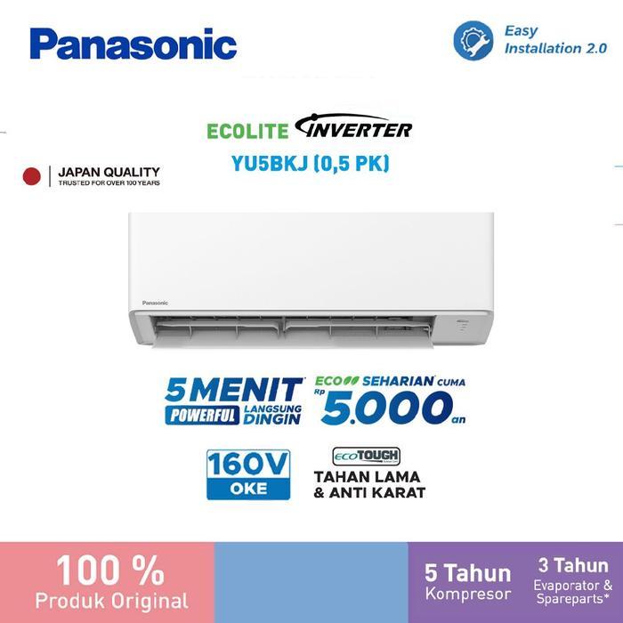 AC PANASONIC SPLIT WALL MOUNTED ECOLITE STANDARD INVERTER MODEL CS/CU-YU5BKJ