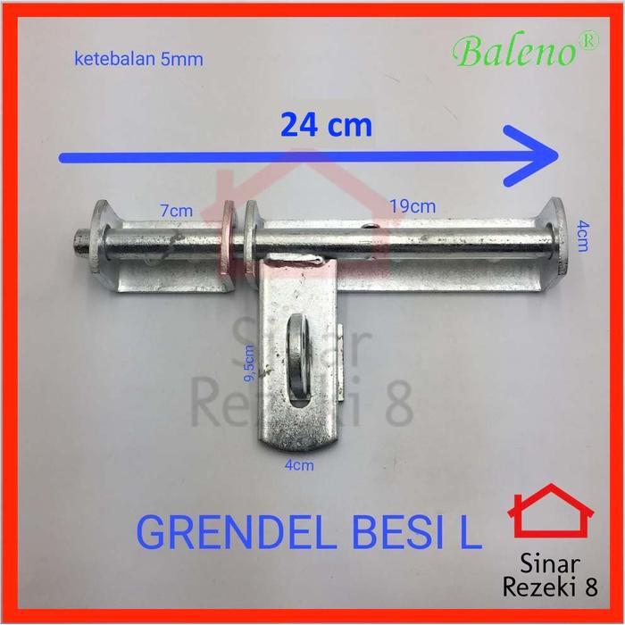 Grendel Pintu Besi L / Kunci Pagar Besar Selot Jendela Slot