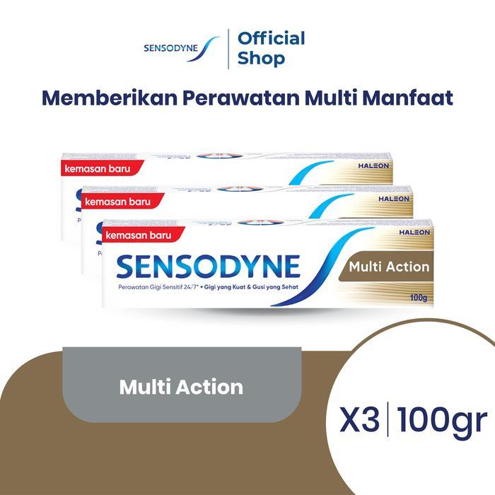 Sensodyne Toothpaste Pasta Gigi Sensitif Multi Action Aksi Ganda 3x100gr - TRIPLEPACK