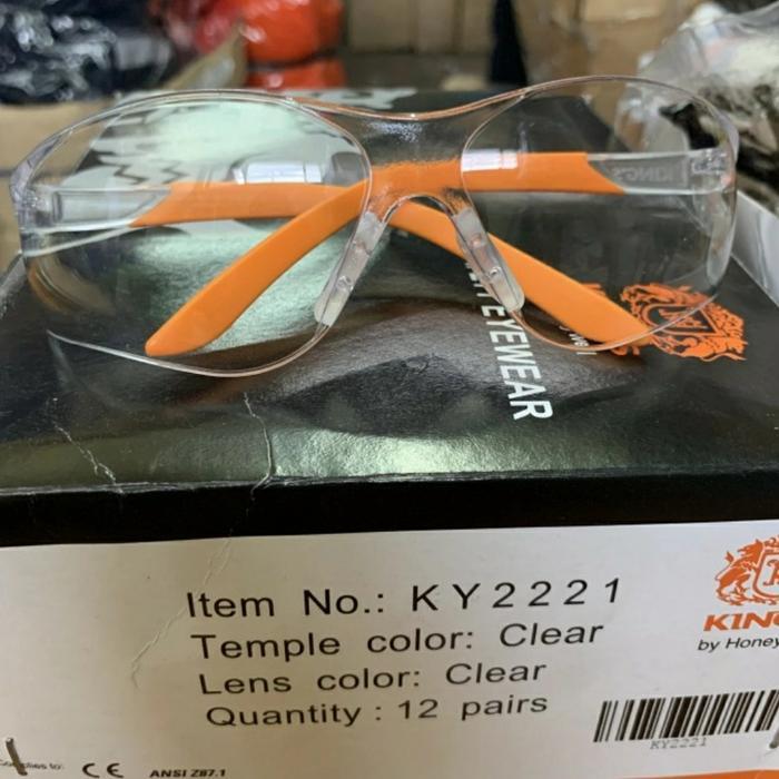 "New" Kacamata King Ky2221 ORI / Safety Eyewear KING KY2221 lens Clear Sarung Tangan