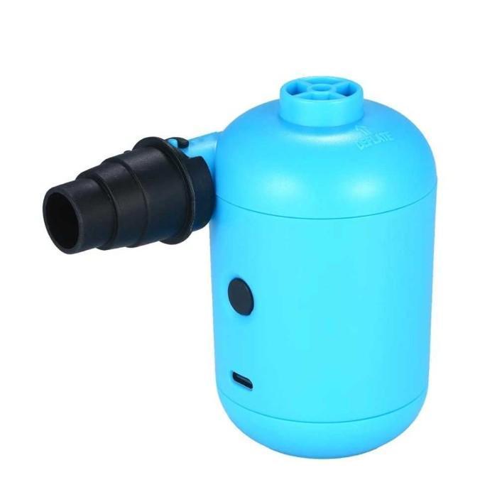 Pompa Angin Elektrik Usb Type C Portable Tiup Sedot Udara Masuk Keluar Bolak Balik 4 Nozzle 140L/Min