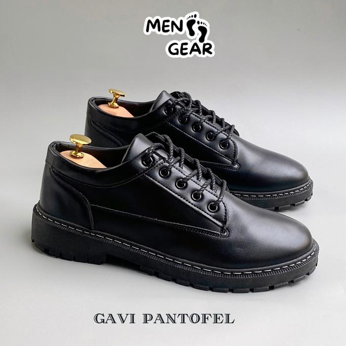 Aerostreet - Gavi Sepatu Pantofel Pria Sepatu Kerja Kantor Formal Sepatu Sekolah Docmart Hitam
