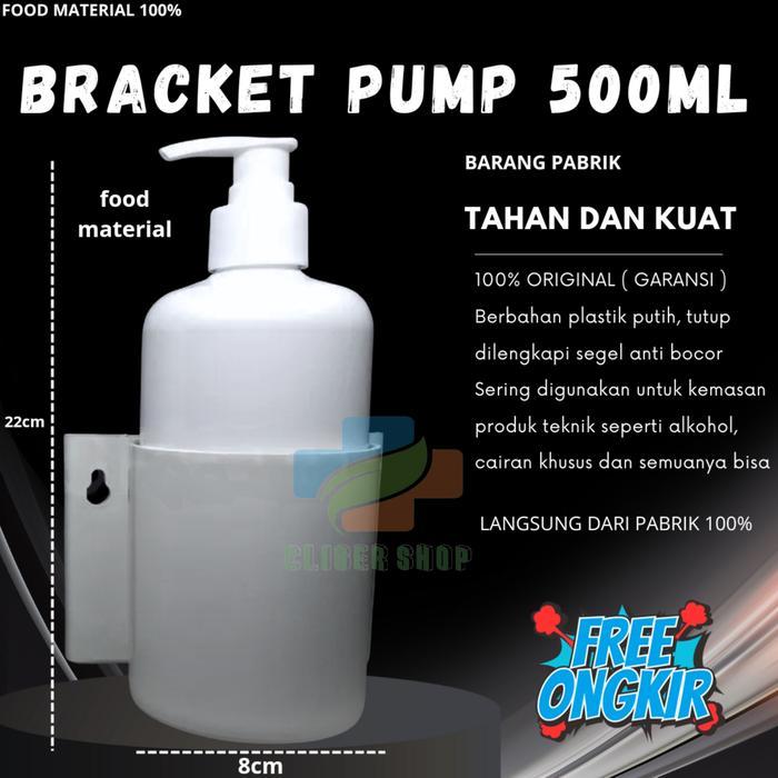 "New" BOTOL PUMP PUTIH SUSU 500ML + BRACKET / BOTOL HANDSANITIZER SET / BRACKET PUMP