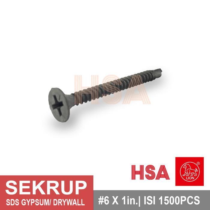Promo SKRUP SDS GYPSUM / SDS DRYWALL SCREW LION #6 X 1 ISI 1500/KTK
