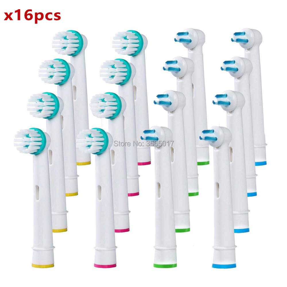 16 Buah/Set Generik untuk Oral-b Kepala Sikat Ortho Profesional & Kit Sikat Ujung Daya Pengganti Kep