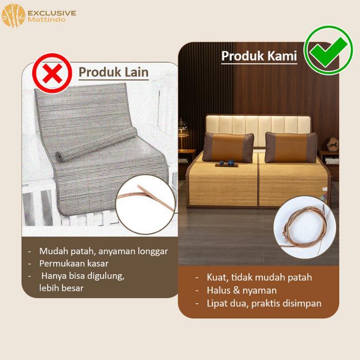 ORIGINAL X11A1,X11B1,X11C1 Tikar Bambu Tatami Motif Polos /TIkar Lipat Bambu 3 Ukuran 180x200cm