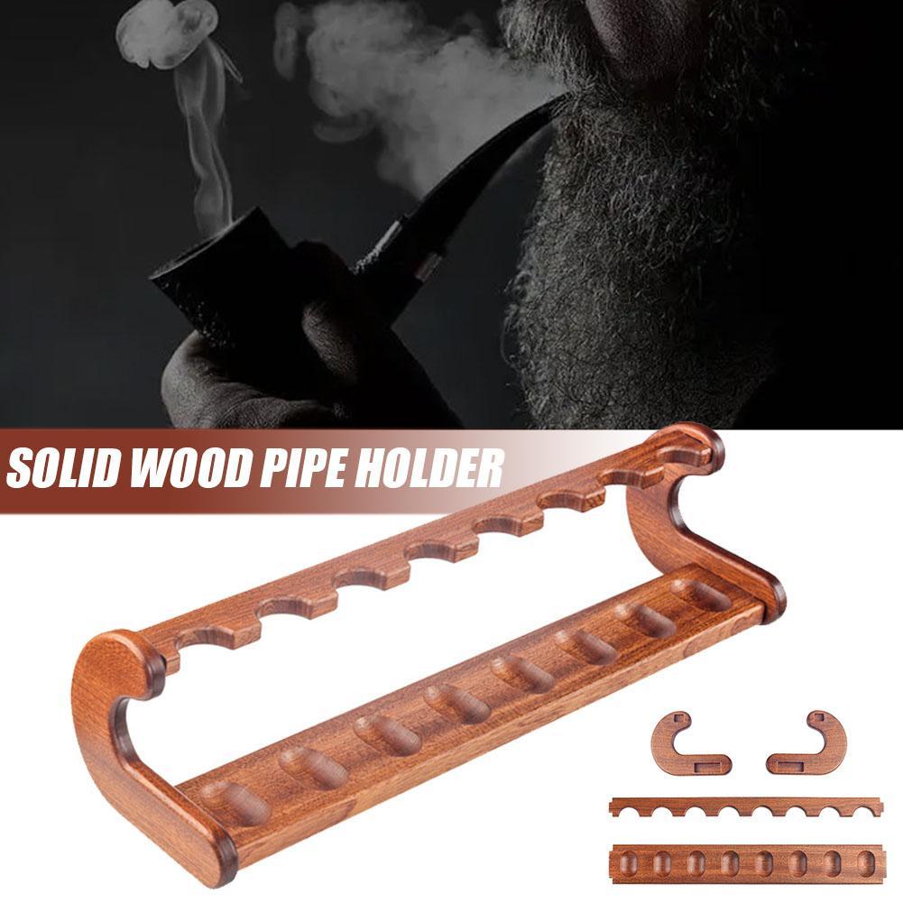 8 Slots Rosewood Tobacco Pipe Stand Mahogany Pipe Tree Display Rack Solid Wood Pipe Organizer
