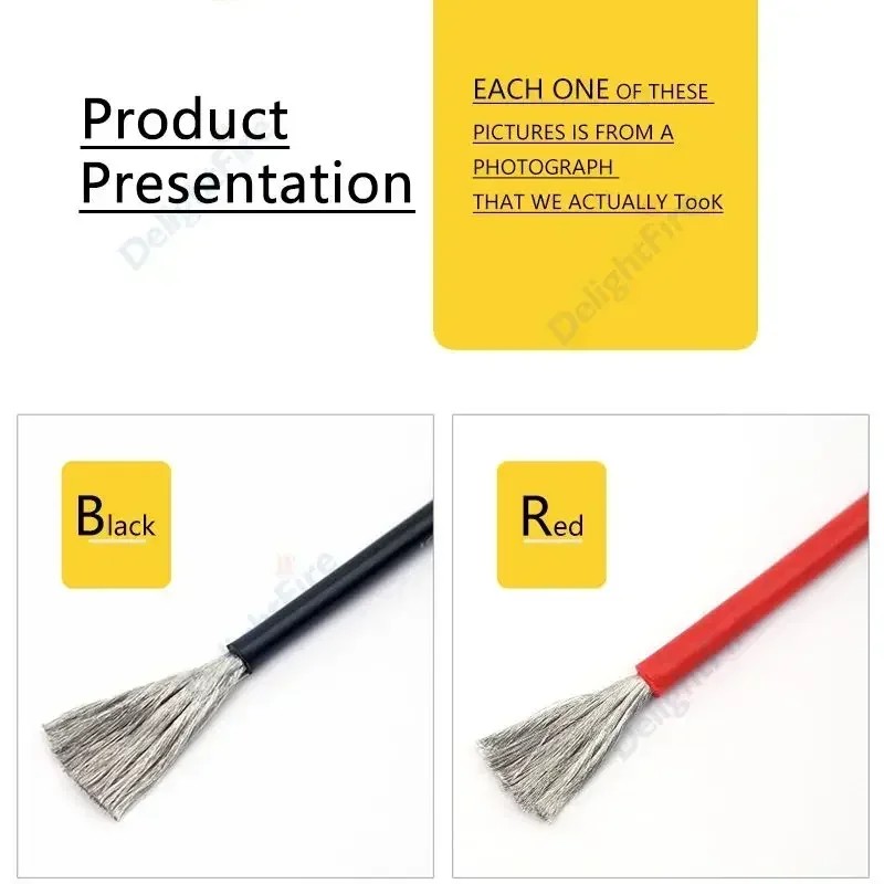 Red Black Silicone Cable Heat Resistant Silicone Wire Flexible Tinned Copper Stranded Wire For Auto