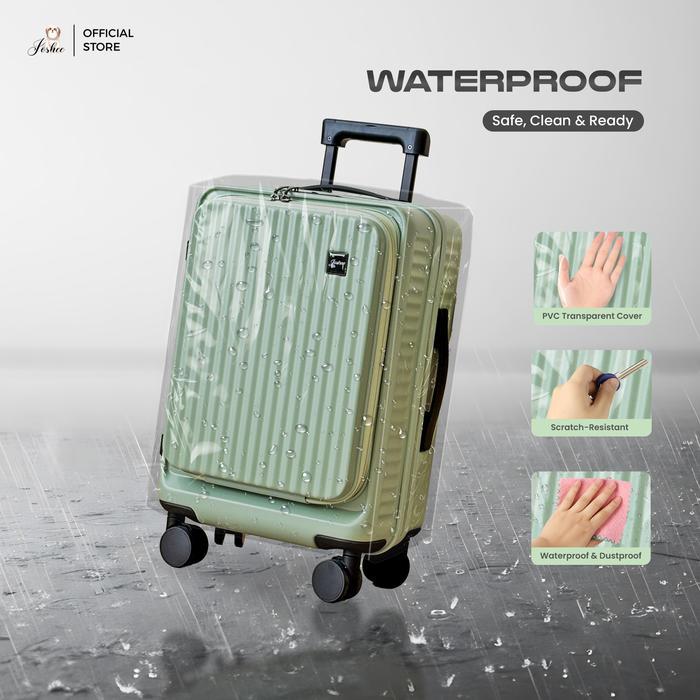 Joshee Sarung Koper Luggage Cover Pelindung Bahan PVC Transparant Tebal Mika Koper