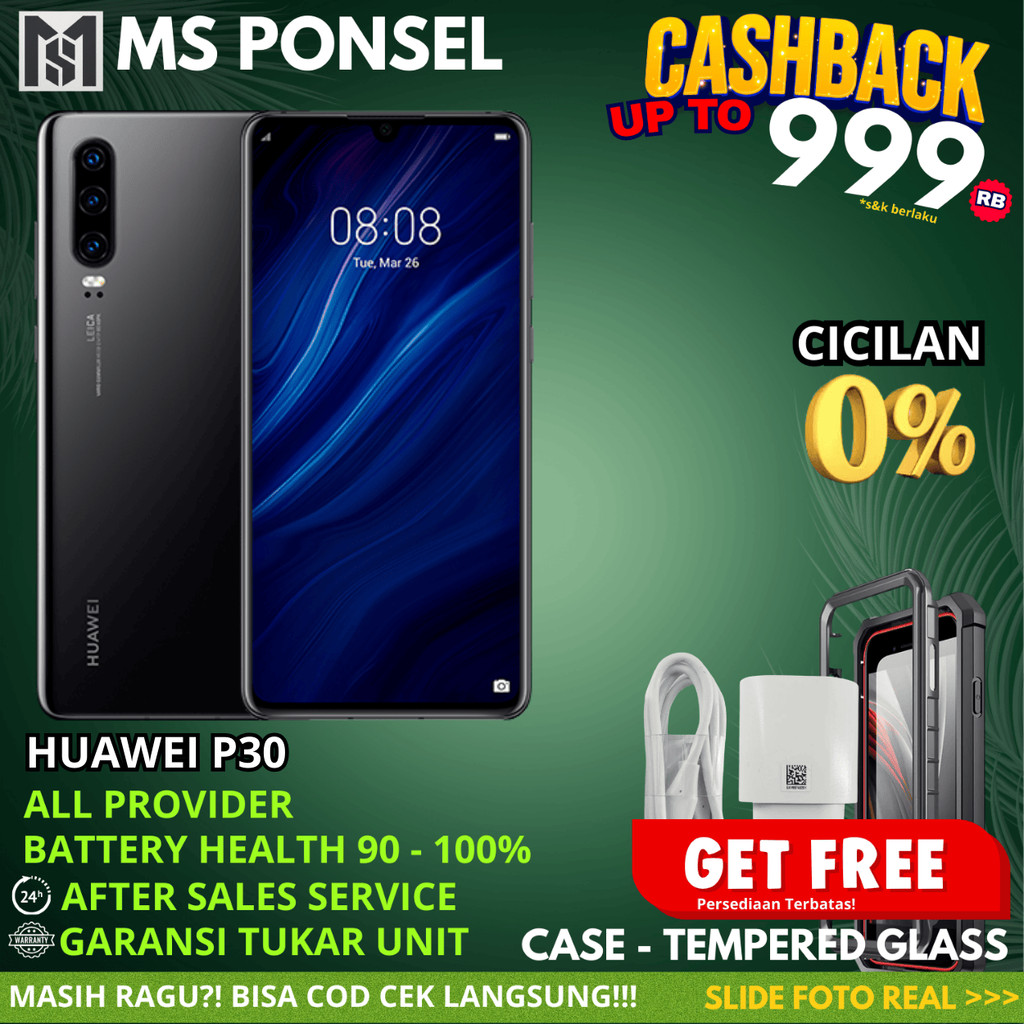 Huawei P30 8/128GB 6/128GB Second Original Resmi Fullset