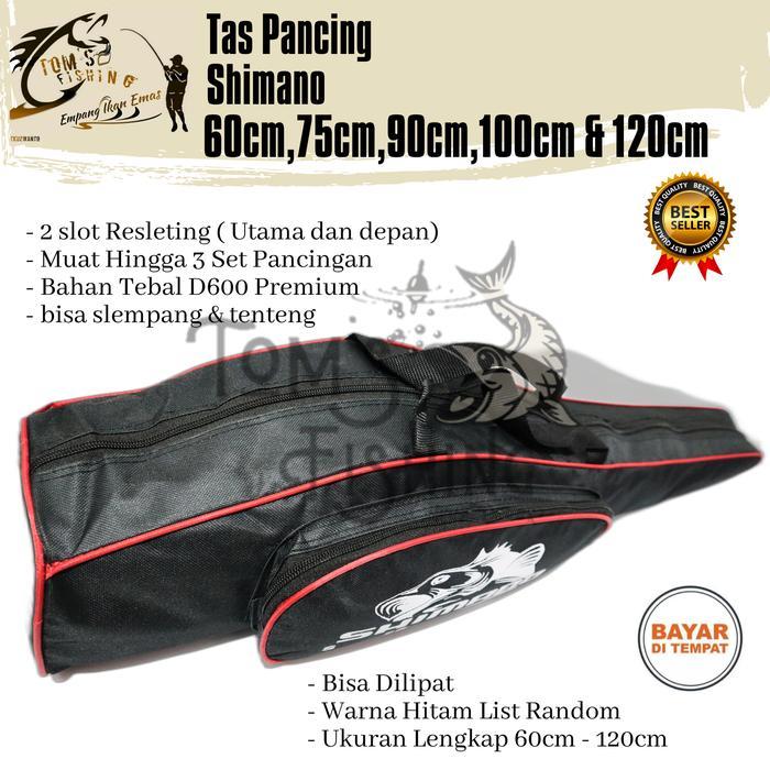 Tas Pancing Shimano 60Cm -120Cm Selempang & Tenteng (Bahan Tebal) Berkualitas - Toms Fishing