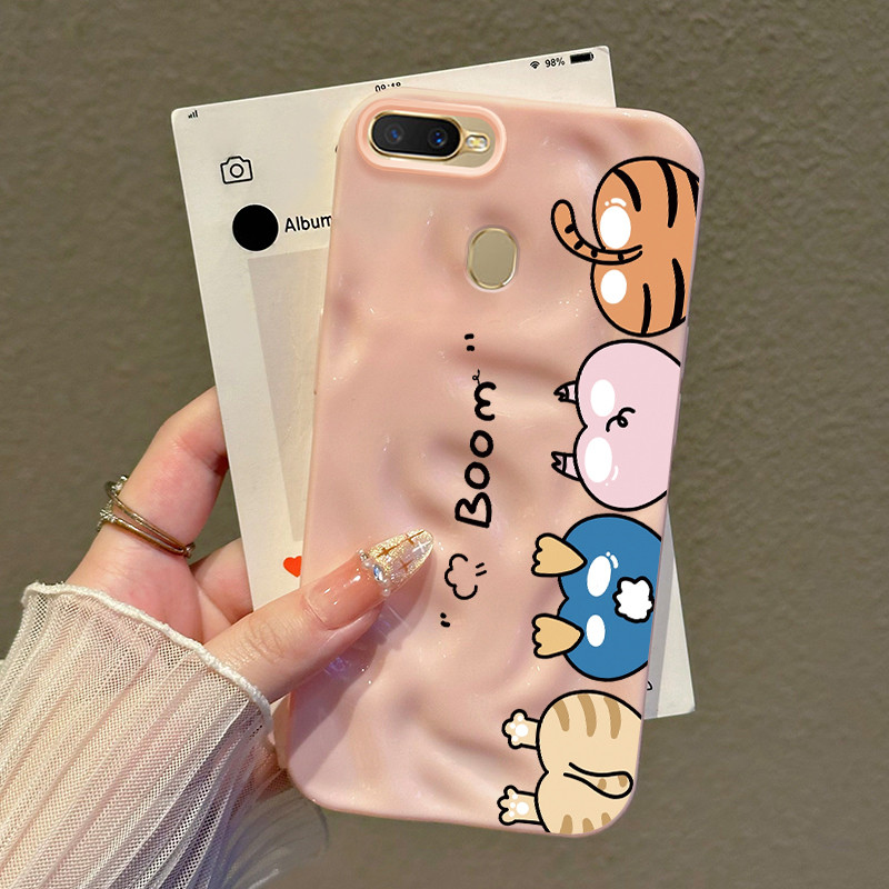 Casing Hp Untuk OPPO A7 OPPO A5s OPPO A12 OPPO A12S A11k Case Kasing Tekstur timbul yang nyaman di t
