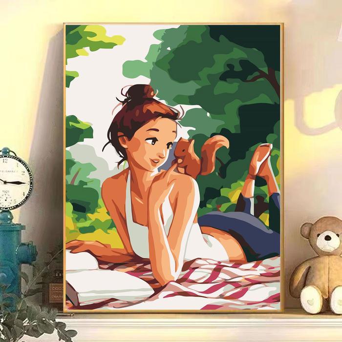 30x40 Canvas Paint By Number Kit Painting By Numbers DIY Lukisan People Couple Girl