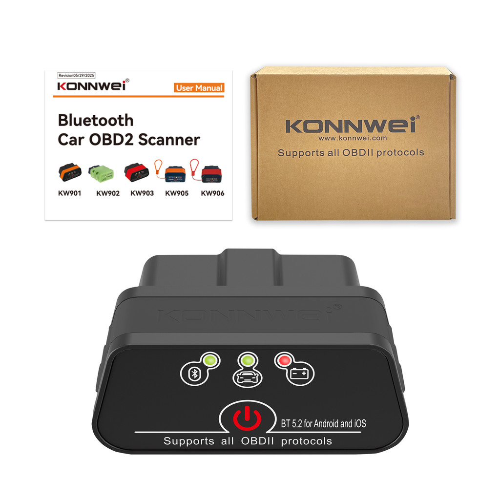KONNWEI KW901 Bluetooth 5.0 ELM327 V1.5 for Android/IOS OBDII OBD2 Scanner ELM 327 V1 5 Auto OBD 2