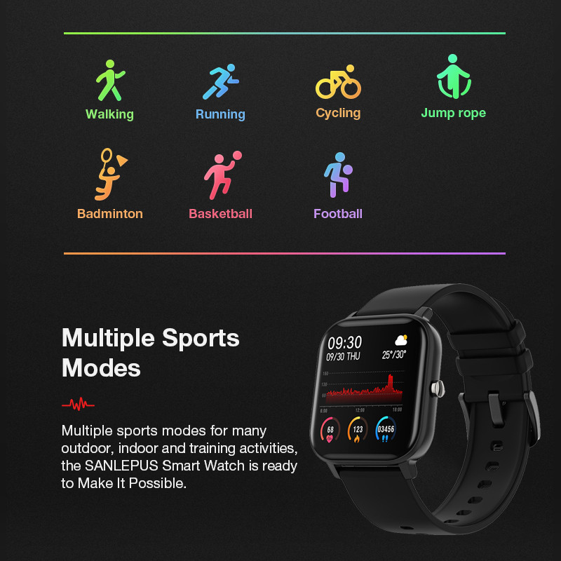 P8 Smart Watch Men Women Heart Rate Blood Pressure Monitor Bluetooth Connect Smartwatch Fitness for
