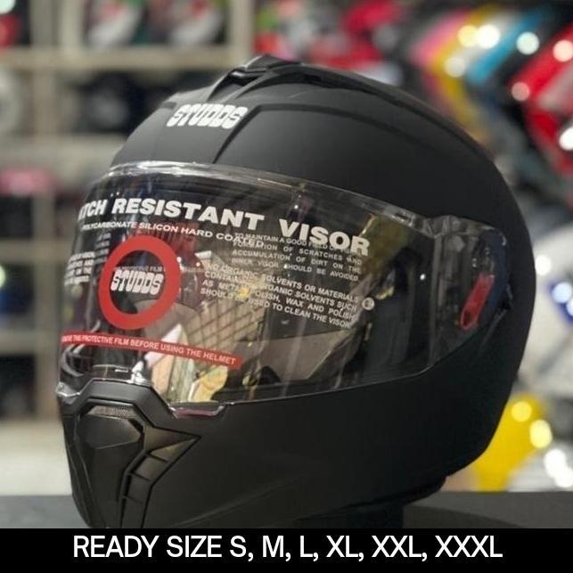 HELM STUDDS TROOPER BLACK DOFF MODULAR FLIPUP TOURING BIG SIZE XXL XXXL