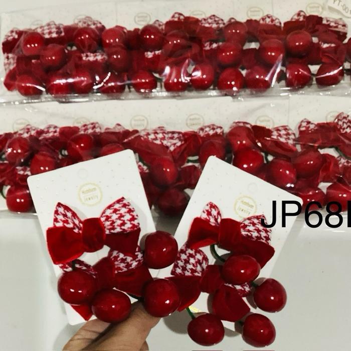 ORIGINAL LUSINAN Jepitan pasangan pita motif (JP62 ceri)(JP62A kupu2)(JP62B flower)(JP62C