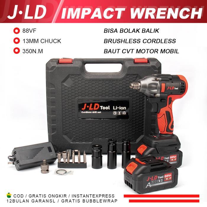 Krisbow Modern - Jld 88V Mesin Bor Impact Baterai 350N.M Bor Baterai 13Mm Impact Wrench Brushless