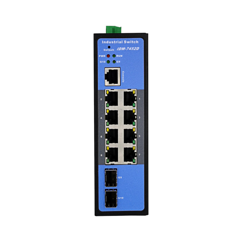 IDM-7452D Gigabit Optical Fiber Ring Network Switch Industrial Grade 10-Port Gigabit Managed Switch