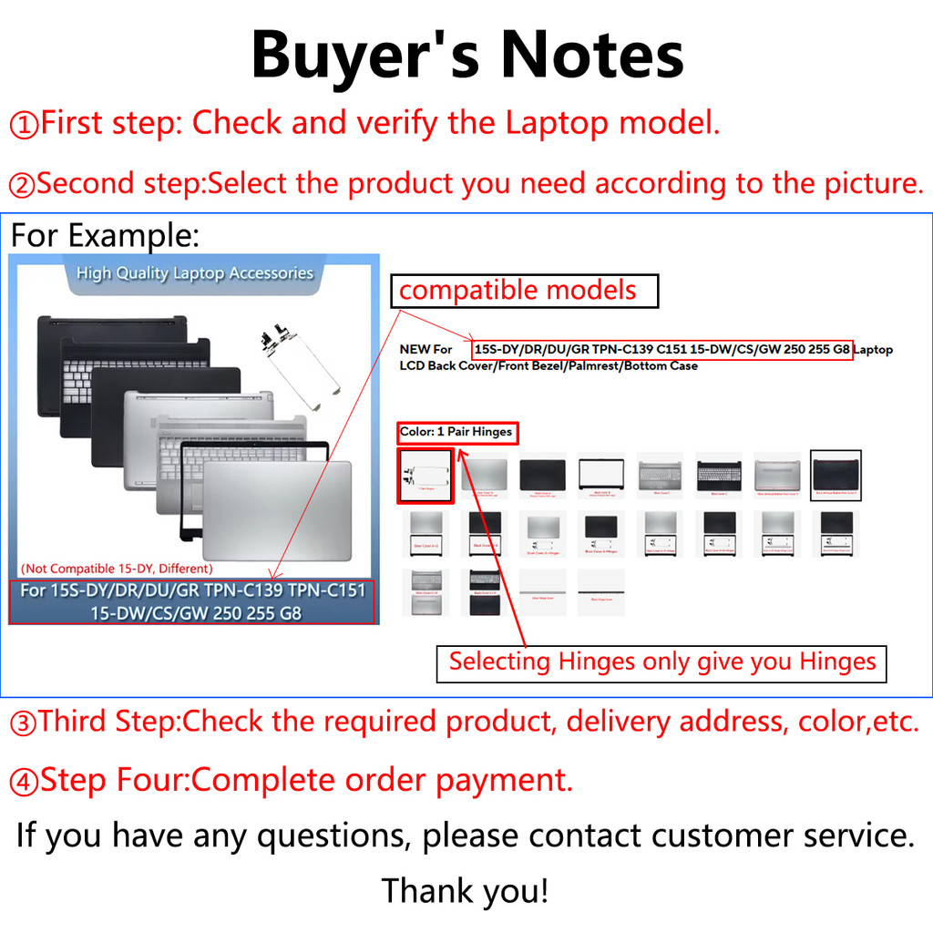 NEW For GE75 GP75 GL75 MS-17E1 17E2 17E3 17E5 Laptop LCD Back Cover Front Frame Bezel Hinges