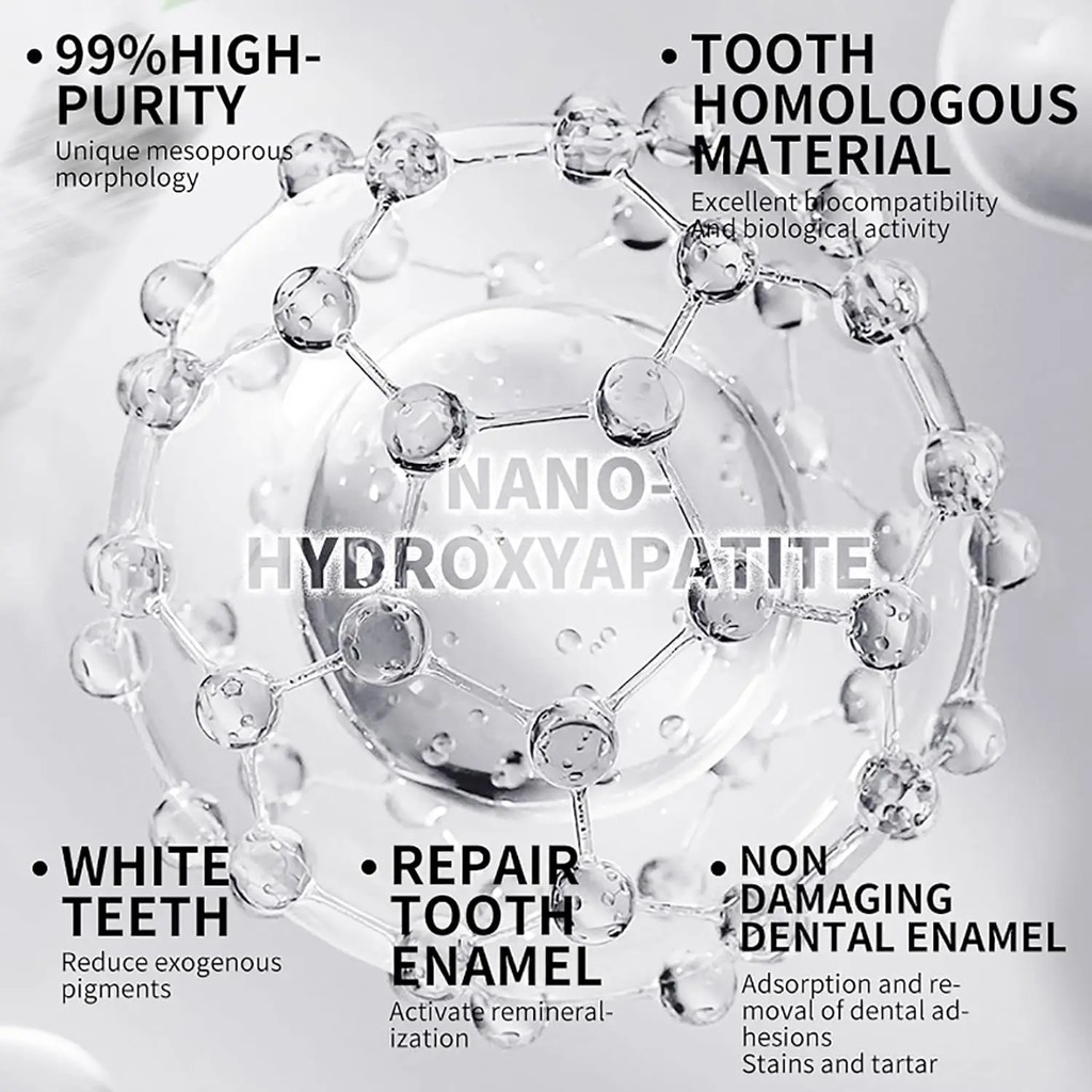 Nano Hydroxyapatite Toothpaste Remover Coffee/Tea Stain Improve Bad Breath Prevent Caries Fresh