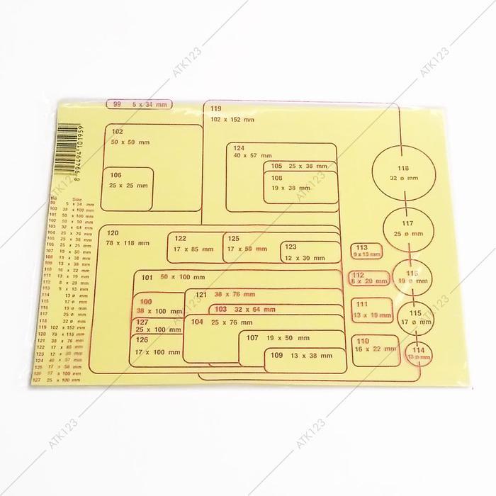 "New" Kertas / Label Stiker Fox No. 103 uk. 32 x 64 mm (Persegi Panjang)