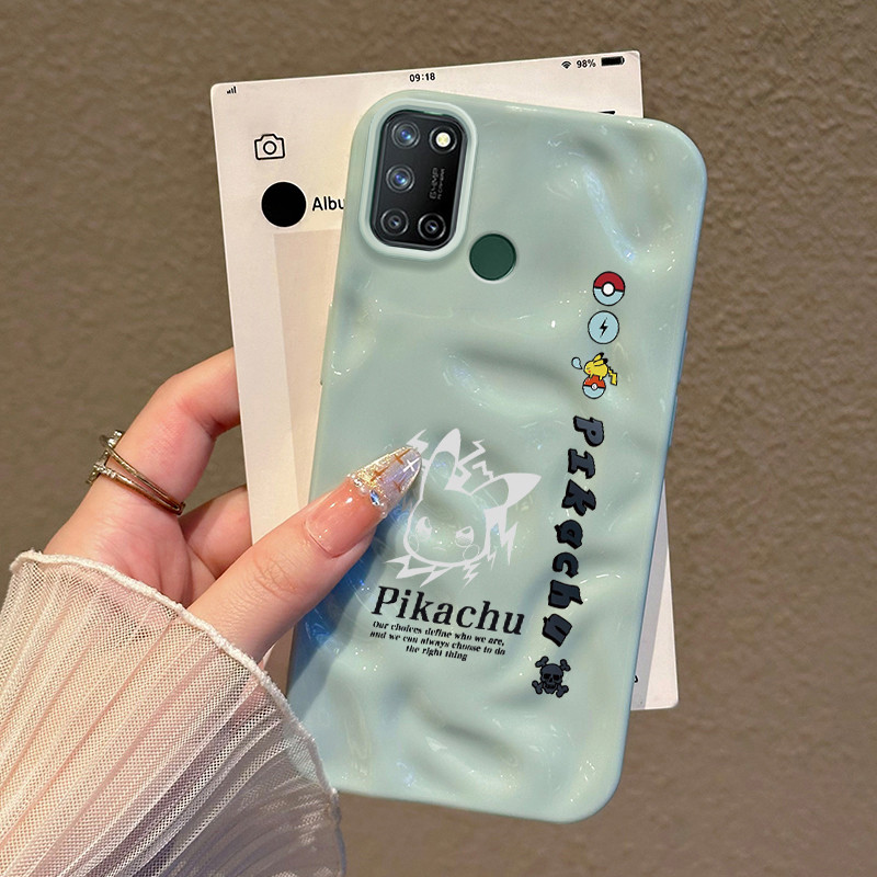 Casing Hp Untuk Realme 7I C17 Case Casing HP Softcase Silikon ponsel Anti-sidik jari Pola meteorit j