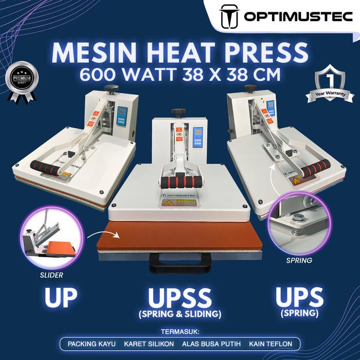 OPTIMUSTEC Mesin Press Sablon Kaos 38x38 600 Watt All Varian