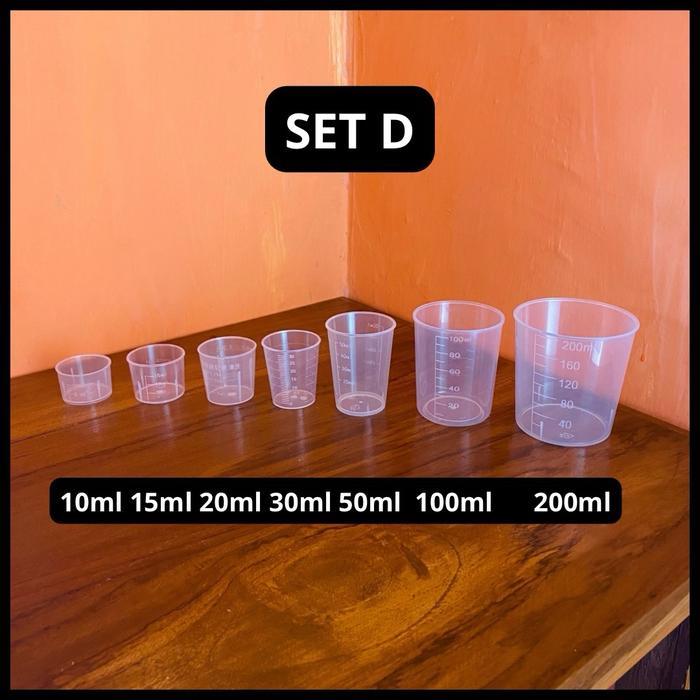 GELAS TAKAR KECIL 1 SET LENGKAP GELAS UKUR KECIL 1 SET GELAS TAKAR GULA SIRUP
