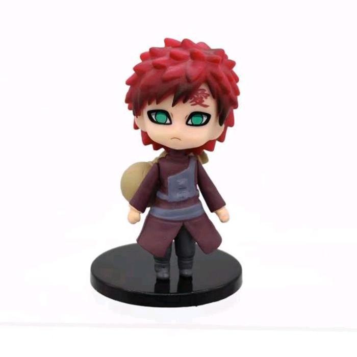 Action Figure Naruto Set 6 Chibi 9 Pcs Karakter Gaara / Sasori / Neji Hyuga / Nara Shikamaru